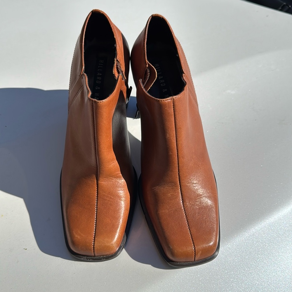 Brown heel boots leather brand new